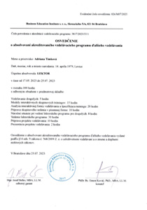 Certifikát - Lektor