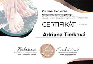 Certifikát - Periunguálne prejavy rôznej etiológie