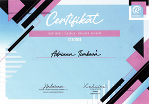 Certifikát - Cenotvorba v službách – manikúra, pedikúra