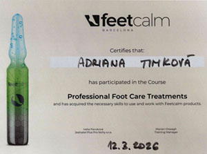 Certifikát - Professional Foot Care Treatments